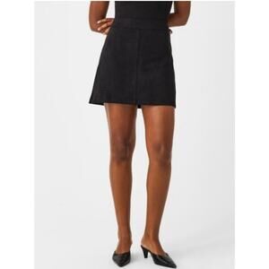 NWOT Spanx Faux Suede A-Line Mini Skort in Very Black Pull-on Skirt sz. Small